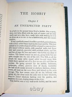 1958 The Hobbit or There and Back Again JRR Tolkien Full Leather 10th Imp 2nd Ed