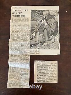 1973 Lord of The Rings J R R Tolkien Obituary Daily Telegraph + Editor Comment