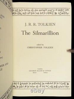 1977 JRR Tolkien 1st/1st Silmarillion Lord of the Rings Middle Earth + MAP & DJ
