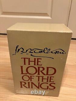 1987 Houghton Mifflin THE LORD OF THE RINGS Box Set JRR Tolkien Signature set
