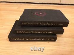 1987 Houghton Mifflin THE LORD OF THE RINGS Box Set JRR Tolkien Signature set