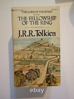 70s Vintage J. R. R. TOLKIEN Gold Box Set LORD of the RINGS Books withHOBBIT