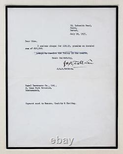 J. R. R. Tolkien LOTR Signed & Framed 7x9.5 1971 Typed Letter BAS #AD04257