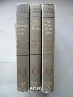 LORD OF THE RINGS 2nd Edition First Printing 3 Volumes Maps Original DJs