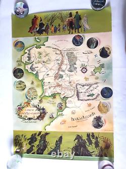 LORD OF THE RINGS VINATGE 1970 J. R. R. Tolkien A Map Of Middle Earth Poster