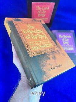 NICE 1965 Lord Of The Rings Trilogy Hardcover Boxed Set Maps Tolkien Book Vtg