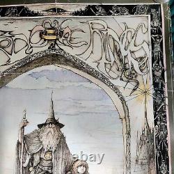 ORIGINAL 1976 Vintage Lord of the Rings Tolkien Poster James Cauty -OKAY COND